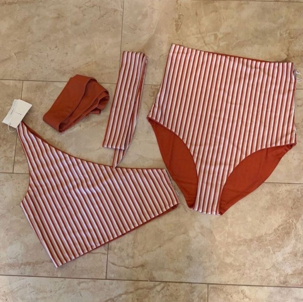 Baiia Marrakesh Reversible One-Shoulder Bikini Set Size 16
